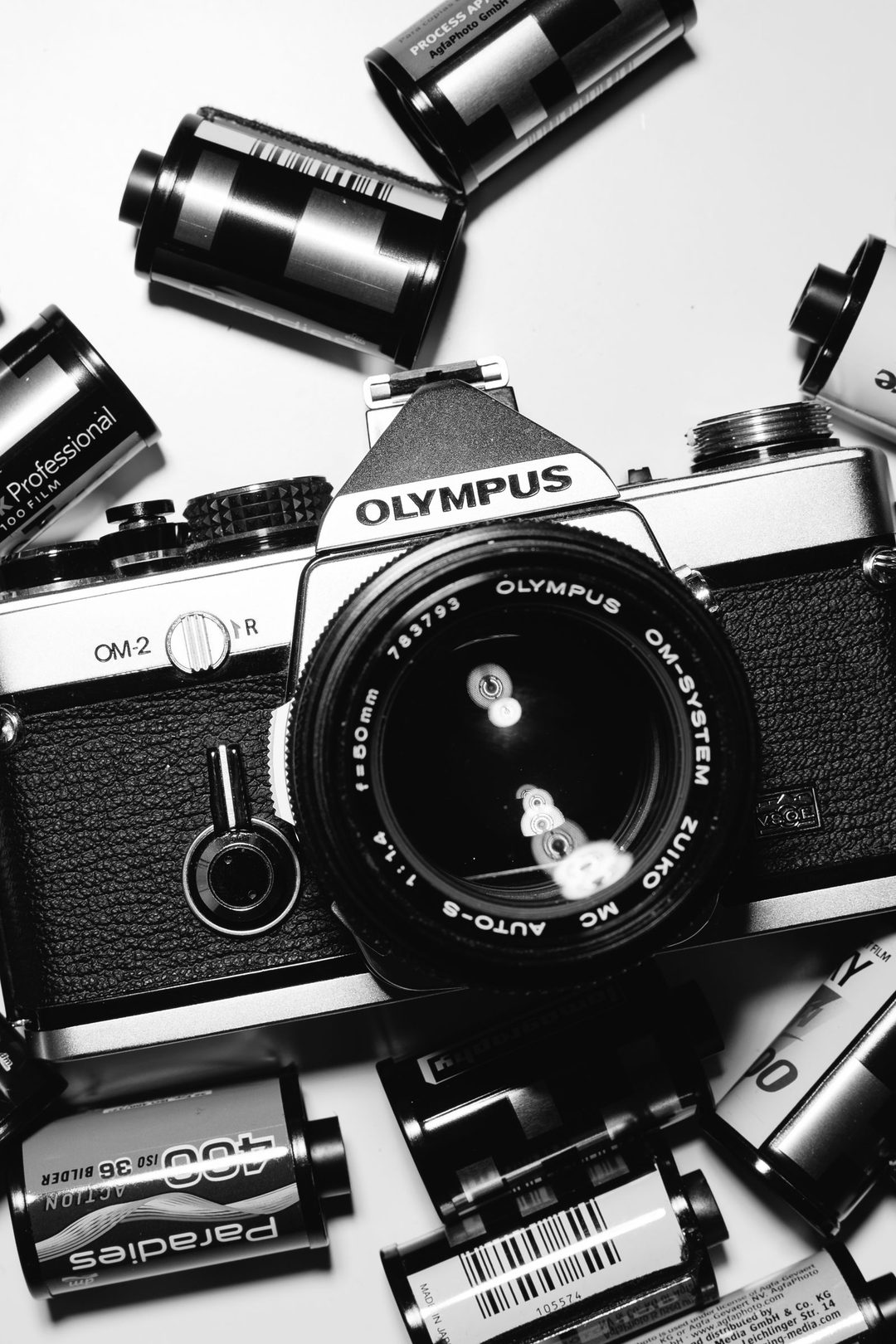 Chrome SLR lying on black